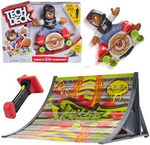 Tech Deck Shred N' Blast Sk8board, Motorized Finger Skateboard Toy with Rider & Ramp for Fast Tricks & High Jumps, Kids Toys for Boys and Girls Ages 6 & Up