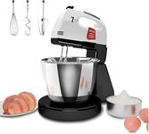 Stand Mixers, 7 Speeds With 3QT Stainless Steel Bowl, Stand and Hand Mixer with Dough Hook, Whisk, Mixing Beater for Baking, Cake, Cookie, Kneading (AES1)