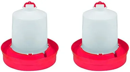 Little Giant DBW2 Deep Base Automatic Poultry Waterer Dispenser for Chickens & Birds, Red, 2 Gallon (2 Pack)