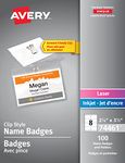 Avery Garment Friendly Clip Style Name Badge Kit for Laser and Inkjet Printers, 2-5/8" x 3-1/2", Clear, 100 Pack (74461)