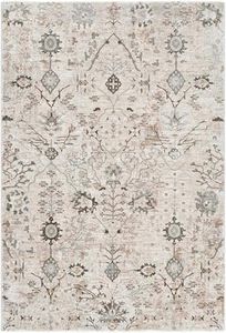 BoutiqueRugs Beige Floral Traditional 12x16 Large Area Rug Gray Olive Taupe Damask Oushak Claydon Great Room Open Concept Master Bedroom Large Dining Room Stain Resistant Non-Shedding Pet Friendly