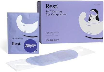 CorneaCare Rest: Self Heating Warm Compress for Dry Eyes | Heated Eye Mask for Fast Relief | No Microwave or Washcloth Needed | Travel Ready | 30 Count | FSA & HSA Eligible