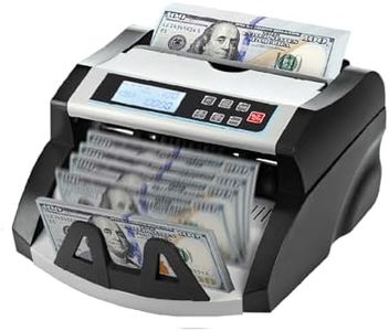 DOMENS Money Counter Machine Count Value,UV/MG/MT/IR Counterfeit Detection Bill Counter,US Dollar only Cash Counter, Add+Value/Batch+Value Modes,Money Counting Machine with LCD Display (Black+Grey)