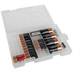 Home-X Clear Colour AA AAA C D 9V Battery Storage Case/Organiser/Holder