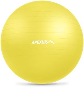 APEXUP Yoga Ball Exercise Ball, Pilates Ball, Anti Slip Stability Ball, Heavy Duty Gym Ball for Fitness, Balance, Core Workout, Physical Therapy (XXL(31"~34") 85cm, Yellow)