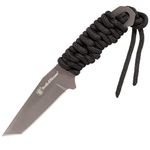 Smith & Wesson SW910TAM 5.9in High Carbon S.S. Full Tang Neck Knife with a 2.8in Tanto Blade and Paracord Handle for Outdoor, Tactical, Survival and EDC