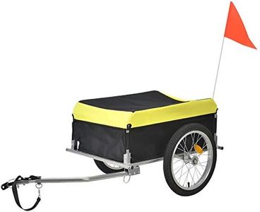 pro.tec Remolque de Bicicleta para el Transporte de Equipaje y Carga hasta 40 kg con Funda Resistente a la Intemperie Amarillo y Negro