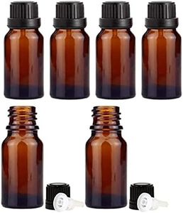 Mkd2 Rise Empty Amber Glass Bottle 100 ml, Set of 6 with Leak Proof Euro Dropper Black Cap. Ideal to Store Essential Oils, Fragrances, Medicines, DIY Perfumes, Homeopathy & Refillable