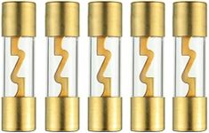 BOJACK 100A Gold Plated Glass Car Audio AGU Fuse for Car/Auto/Marine Audio Stereo Amplifier Power Protection (Pack of 5 Pcs)