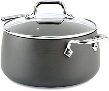 All-Clad E7854464 HA1 Hard Anodized Nonstick Dishwasher Safe PFOA Free Soup Pot/Stock Pot Cookware, 4-Quart, Black