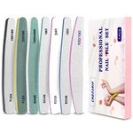 CHANSHIN Nail Files,7pcs Professional Nail File Set Double Sided Grit 100/180, 220/280, 1000/4000, 150, 180, 240 Buffer Emery Board Manicure Tools for Nail Trimming Grinding Polishing Shining Manicure