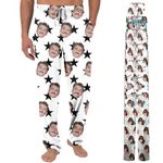 Custom Pyjama Pants With Face Photo For Men Women Personalized Pajama Pants With Packet For Couples Custom Pajama Sleepwear Bottoms With Pockets For Your Lover Multicolor S-3Xl (Style B)