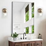 NIMURY Frameless Mirror, 24x36inch Beveled Rectangle Bathroom Mirrors for Wall, Polished Mirror Over Sink Hangs Horizontally or Vertically, Upgraded Shatterproof Mirror for Bedroom, Living Room, Entryway