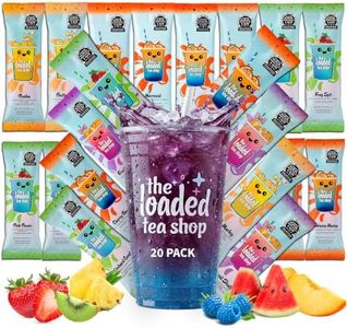 The Loaded Tea Shop Energy Drink Mix Sticks, 20 Pack, Variety Pack, Zero Sugar, Zero Calories, 200mg Green Tea Caffeine, No Artificial Colors or Flavors, Powder Packets with B Vitamins