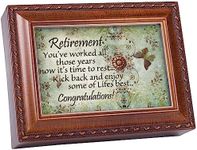 Cottage Garden Retirement Woodgrain Music Box / Jewellery Box Plays Wonderful World