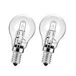 Ruiandsion 2pcs E14 Halogen Light Bulbs 42 Watt 220V 230V 250V 110-250V E14 Screw Base Warm White for Chandeliers Pendants Cabinet Microwave Ovens Lights