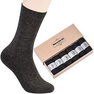 NinetoFiveLife Pack of 6 Mens Socks Wool Socks for Men Casual Dress Socks Soft and Comfortable Breathable Size 6-12, Brown*2+navy Blue*2+brown*2, 12 Tall