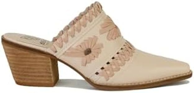 Beast Fashion Women's Woven Block Heel Mules Stacked Block Heels Mules Comfort Pointed Toe Slip on Slides Loafer Shoes, Nude,7
