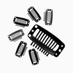 Artello® SNAP CLIPS for Australian Mirage Hair Patches, Wigs, Extensions, Wefts for Men and Women with Metal Finish for Easy Sewing and Clipping (Colour: Black) (8 Pcs)