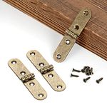 YCSJ 40 Pieces Jewelry Box Hardware Hinges Antique Brass,Mini Hinges for Wooden Box, Antique Bronze Small Hinges for Handmade Crafts(40, Antique Brass)