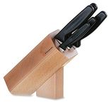 Victorinox Stainless Steel “Standard Line” Set of 5 Kitchen Tools in a Wooden Block, Home and Professional Use, Black, Swiss Made