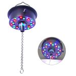 5 RPM-9 RPM Adjustable Mirror Ball Rotating Motor with 24 RGB Led Light for 4 6 8 12" Disco Balls (Not Include) for Party Decoration DJs Bands Pubs Nightclubs KTV (USB Powered/Battery Powered)