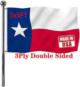 Jayus 3Ply Texas State Flag 3x5 Outdoor- Heavy Duty Double Sided Republic of Texas Flags Banners- Vivid Colors UV Resistant TX Flags with 2 Brass Grommets