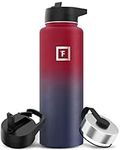 Iron Flask Sports Water Bottle - 1180 ml, 3 Lids (Straw Lid), Vacuum Insulated Stainless Steel, Double Walled, Thermo Mug, Metal Canteen