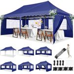 HOTEEL Marquee Gazebo 3m X 6m Gazebo with Sides, Waterproof Outdoor Canopy with Roller Bag and Weight Bags, Pop Up Gazebo 3m X 6m Party Tent Foldable Event Shelter Garden Shelter, Navy