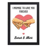 Personalised I Love You Pinky Promise Couples Gifts - Birthday, Christmas, Valentines Gifts for Boyfriend, Girlfriend, Husband, Wife - Couples Gifts - Engagement Wedding Anniversary Gifts