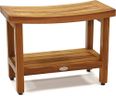 Patented 24" Sumba Teak Shower Bench with Shelf - 24 Inch (Pack of 1)