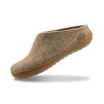 Glerups 100% Sheep Wool Slipper with rubber sole - Unisex Slip-on - Sand