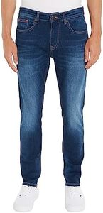 Tommy Jeans Hombre Pantalón Vaquero Austin Slim Tapered Stretch, Azul (Aspen Dark Blue Stretch), 33W / 32L