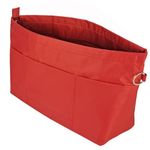 Time Wing Handbag Tote Purse Organizer Insert Bag Liner Shaper Pocketbook Divider Zipper 11 Pockets Compartments Large Red