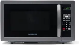 Farberware Countertop Microwave 1000 Watts, 1.1 cu ft - Microwave Oven With LED Lighting and Child Lock - Perfect for Apartments and Dorms - Easy Clean Black Stainless Steel