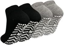 ZAKASA Non-Slip Grip Socks for Men: Non Skid Grippy Socks Anti Slip Gripper for Elderly Hospital Yoga Pilates