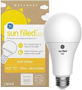 GE Sun Filled LED Light Bulb, 60 Watt, Soft White, A21 (1 Pack)