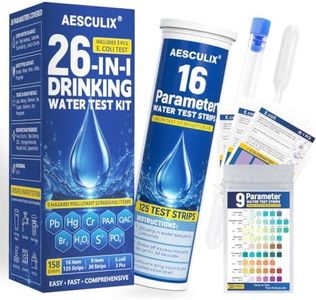 26 in 1 Water Test Kit for Drinking Water 158 Strips, Upgraded Home Water Testing Strips for Well & Tap Water, Detects Hardness, Chlorine, pH, Lead, Iron, Copper & Multiple Water Quality Contaminants