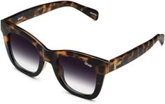 Quay Women's After Hours Full-Coverage Square Sunglasses, Espresso Stripe/Smoke, One Size