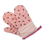 Oven Mitts, Heat Resistant Oven Gloves with Quilted Cotton Lining, Nonslip Baking Mitts for Barbecue, Cooking, Baking, BBQ, Mimicrowave,1 Pair (Pink)