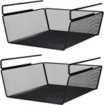 Styleys Under Shelf Baskets - Mesh Wire Rack Shelf Organizer Hanging Baskets for Office Kitchen Pantry Organization and Storage (17-inch, Black), 2 Pieces - S11036