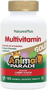 Nature s Plus Source of Life Animal Parade Gold Children s Chewable Multi-Vitamin Mineral Supplement Natural Cherry Flavor 120 Animal-Shaped Tablets