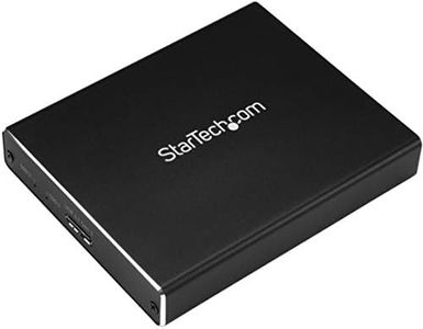 StarTech SM22BU31C3R USB 3.1 SSD Enclosure – 10 Gbps – Aluminum – External Hard Drive Enclosure – M.2 to SATA – Raid Drive Enclosure, Black