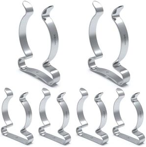 3-H 2 Pack Spring Clamps 1 1/2 Inch, 4 Pack 5/8 inch,Spring Terry Clips,Spring Clips Hook,Tool Holder -Marine Spring Clip for Boat Hook,Boat Pole,Gaff,Fishing Rod,Oar,Paddle, Brooms,Mop Handle