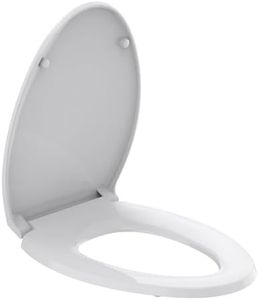 R&T Elongated Toilet Seat B1130, Heavy-Duty up to 400 lbs, Slow Close, Non Slip and Easy to Keep Clean, Easy to Install, White Premium Premium PP Material