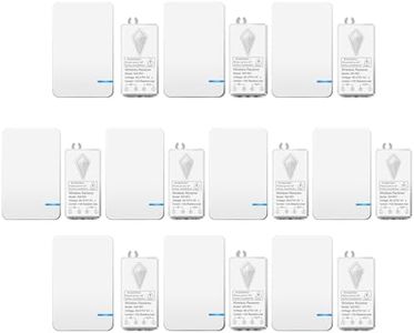 NineLeaf 10Pack Wireless Light Switch and Receiver Kit, Wireless Light Switch for Wall, No Wiring, Mini Light Switch, No WiFi, No Battery Required, Simple Installion, for LED Lamps Lighting Fixture