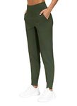 THE GYM PEOPLE Athletic Joggers for Women Sweatpants with Pockets Workout Tapered Lounge Yoga Pants Women's Leggings (Dark Olive, Large)