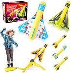 Jasonwell Toy Rocket Launcher for Kids Sturdy Launch Toys Fun Outdoor Toy for Kids Gift for Boys and Girls Age 5 6 7 8 9 10 Years Old (3 Foam Rockets+3 Stunt Planes)