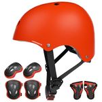 KORIMEFA Kids Bike Helmet Protective Gear Set Helmet and Pads Set with Knee Pads Elbow Pads Wrist Guards for Skateboard Roller Scooter Cycling for Boys Girls