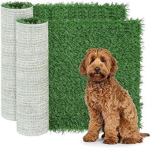 GLOBREEN Dog Grass Pee Pad - 23 x 18 Inches Replacement Artificial Grass Patch for Dogs Potty Tray, Reusable Pets Fake Turf, Anti Odors & High Drainage, 2 Packs